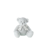 Peluche ours J-Line en polyester gris avec nœud délicat, 23 cm de hauteur