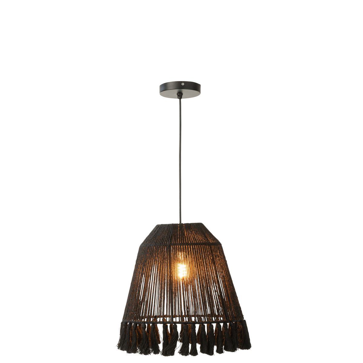 Détail de la lampe suspendue J-Line Celia - texture jute
