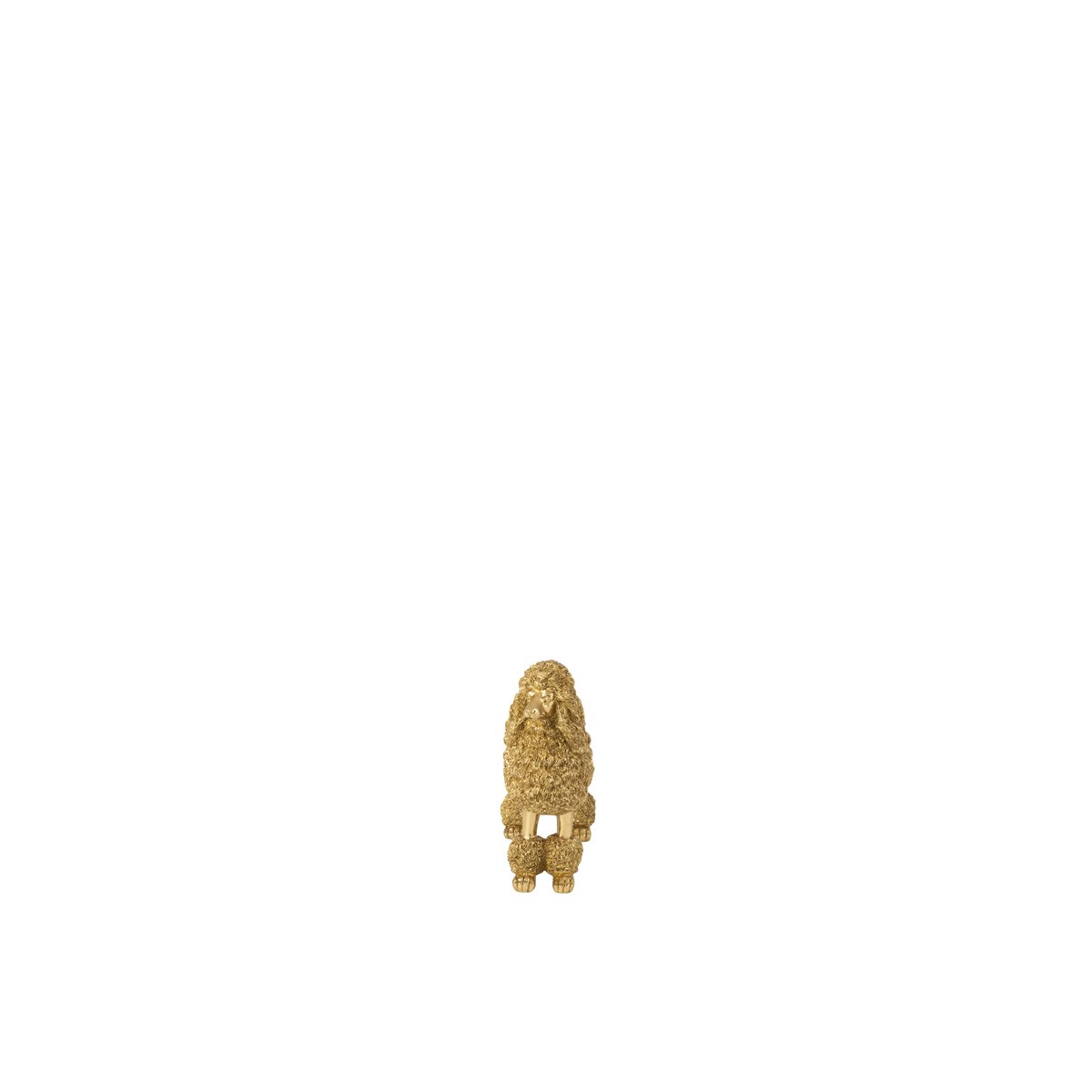 Détail de la figurine J-Line Caniche en polyrésine dorée - vue 2