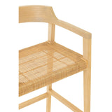Zoom sur l'assise en bois de la chaise de bar J-Line Emma
