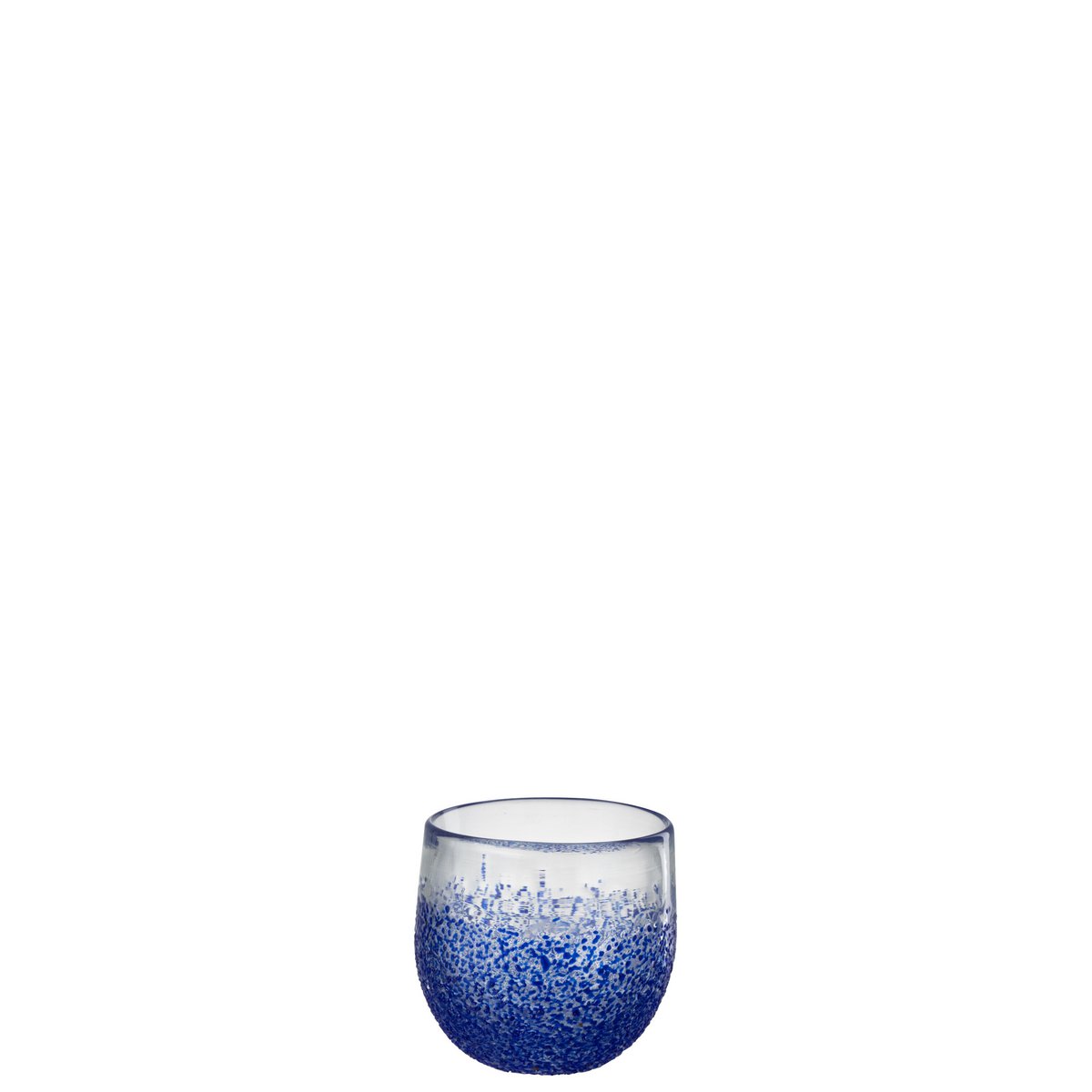 Bougeoir J-Line en verre bleu, ambiance salon