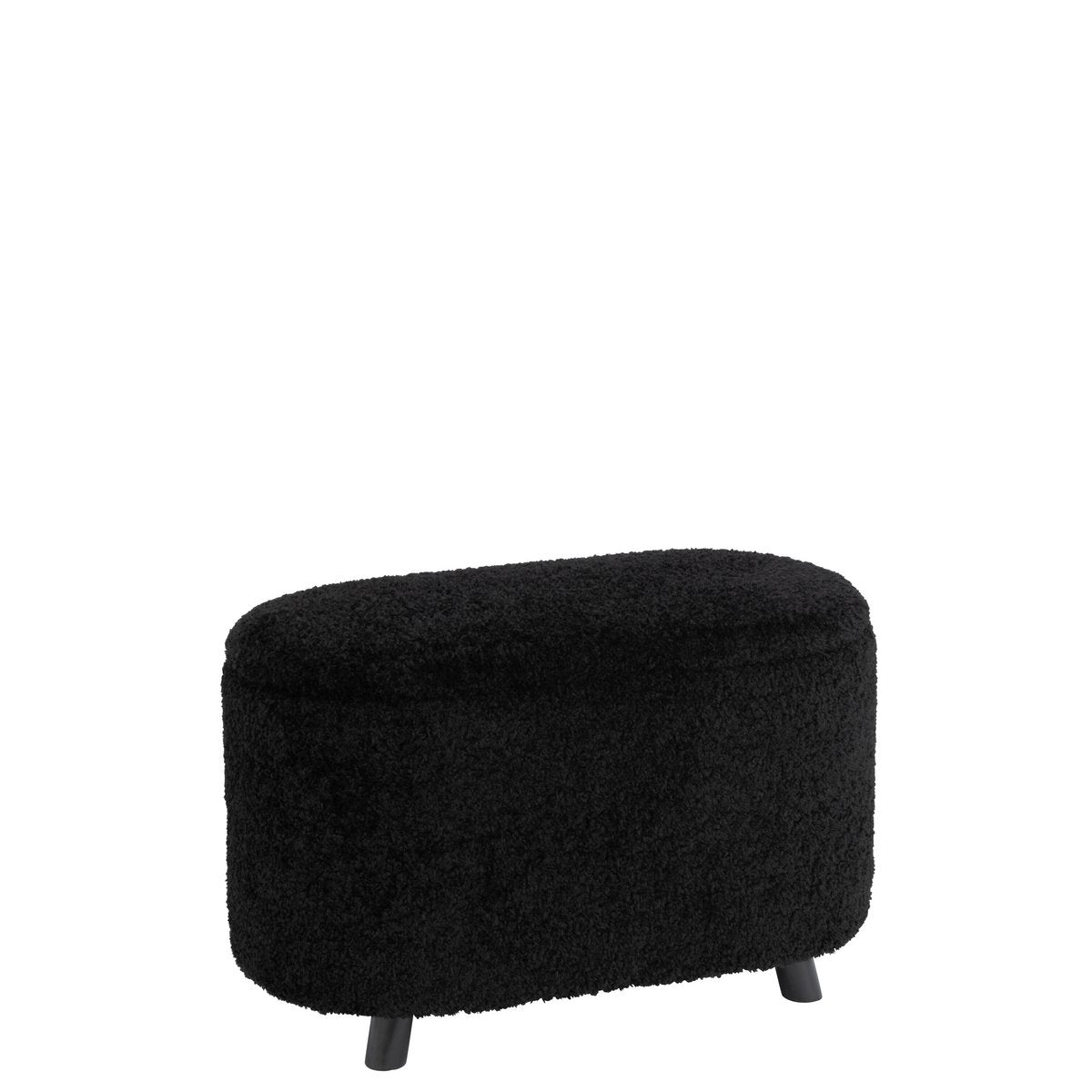 Pouf J-Line Storage Teddy avec rangement, angle latéral
