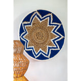 Décoration murale J-Line Branche de bananier - roseau - bleu foncé - lot de 3