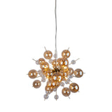 Lampe suspendue en métal et verre ambre Ø 65 cm