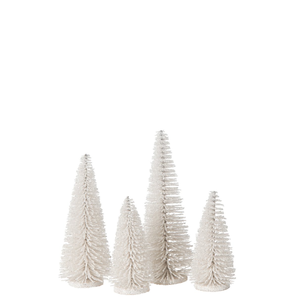 J-Line décoration sapin de Noël Glitter blanc, vue de face avec paillettes