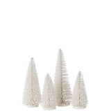 J-Line décoration sapin de Noël Glitter blanc, vue de face avec paillettes