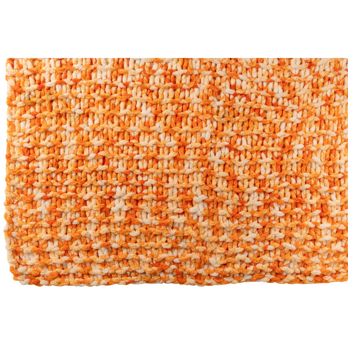 Couverture J-Line tricotée en rose et blanc, vue d'ensemble