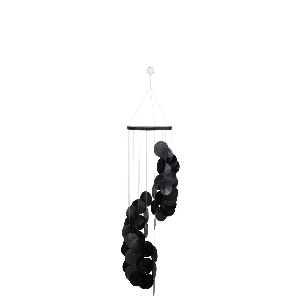 Carillon à vent J-Line Schub noir avec design en coquille suspendu