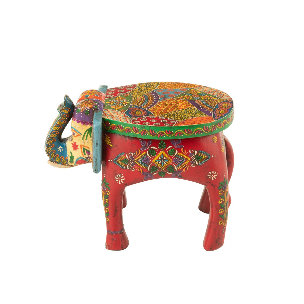 Tabouret J-Line Elephant en bois de mangue - vue de face