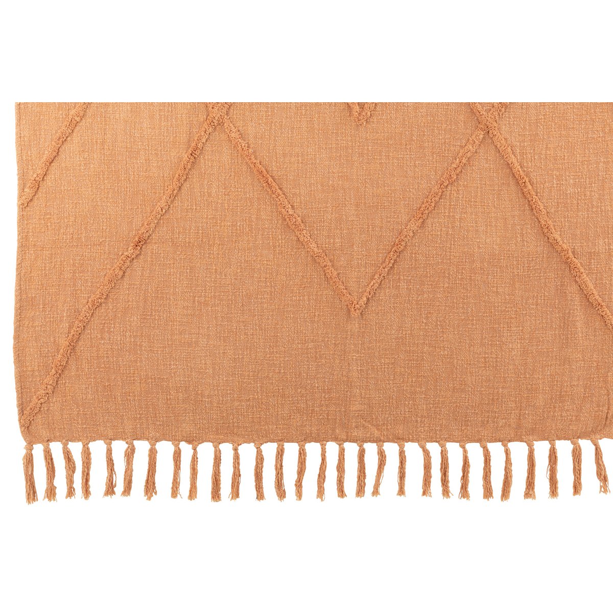 Plaid Kwastjes J-Line en coton corail, vue générale