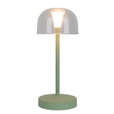 Lampe de table de batterie à LED à 2 sets "gomba" pour l'extérieur et à l'intérieur, en métal et en plastique à la menthe, 18,5 cm de haut