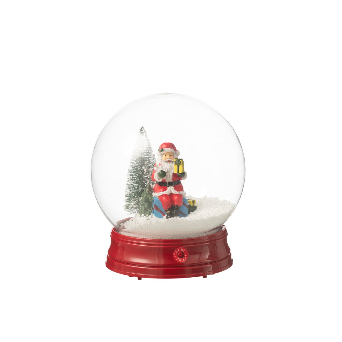 Détail de la Boule à Neige LED Père Noël J-Line, éclairage allumé