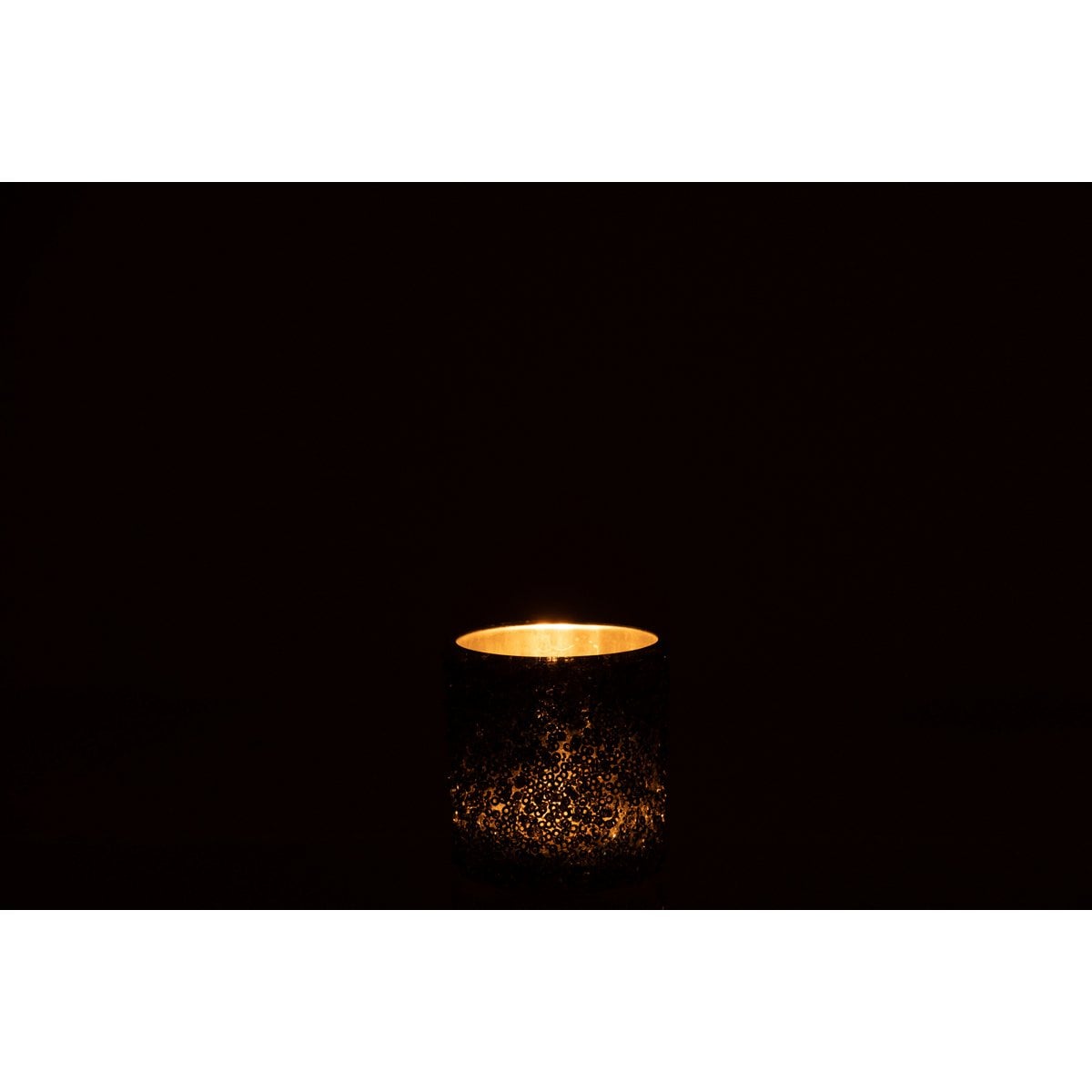Lanterne J-Line Glitter, gros plan sur la texture en verre gris.