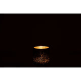 Lanterne J-Line Glitter, gros plan sur la texture en verre gris.