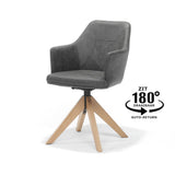 Calvin Armchair pivotant en chêne et anthracite douce