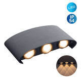Lampe murale extérieure LED "Auron", en métal en anthracite, avec LED intégrée