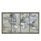 Cadre Carte du Monde en Verre Gris J-Line, vue de face avec détails de la carte