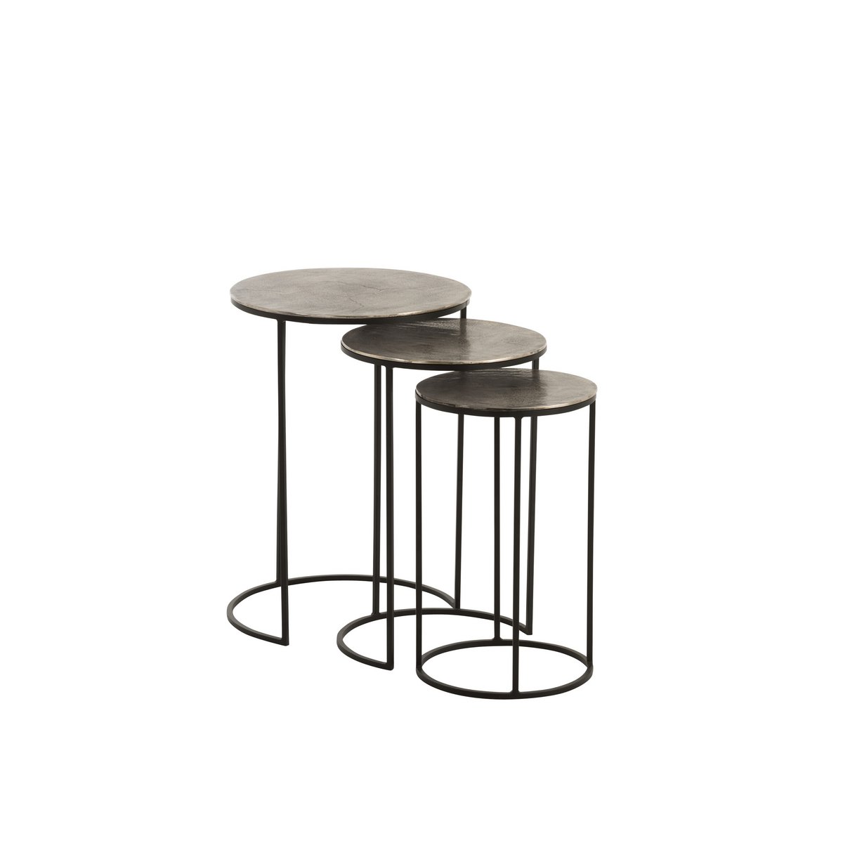 Détail de la finition en aluminium noir de la table J-Line Round.
