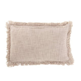 Coussin J-Line Franges vieux rose en coton et velours sur canapé