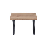 Détail du plateau en chêne sauvage de la table basse