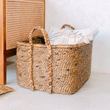 Panier à linge extra large - Hamper boho carré - panier décoratif tissé - panier de rangement en navire à eau naturelle (2 tailles) mentari