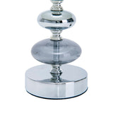 Tissu, lampe de table "Mali", lampe de table en métal et matériau textile, blanc, avec douille E14, pour salle à manger, salon, couloir ou bureau, lampe de table pour salon ou salle à manger, lampe de chevet 28,5 cm de haut