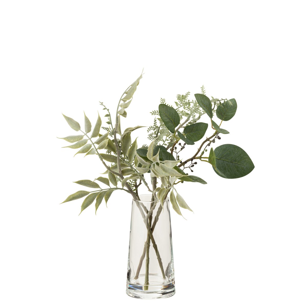 Branches J-Line en vase avec eau artificielle, couleur vert clair, style bohème