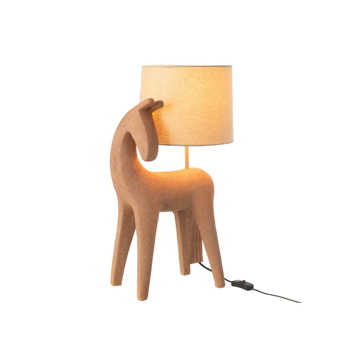 Lampe de table Cheval Moderne J-Line en résine terracotta - vue de face