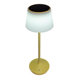 Lampe de batterie solaire "Emmi" 38 cm de haut, parapluie Ø 13 cm, métal en plastique jaune et blanc, pour la zone extérieure, cct.