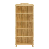Bibliothèque en bois massif avec pieds tournés et design classique