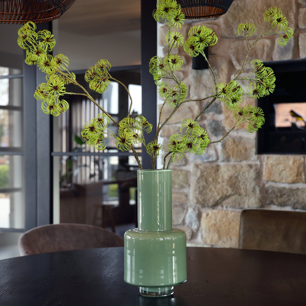 Vase Volta Elite en verre vert 19 cm