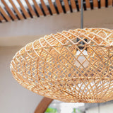 Roard-Lampadade - Boho Pendant Light - Plafond naturel - lampe en forme de disque - Light plafond plat à la main (Ø Ø 40 cm) Arana