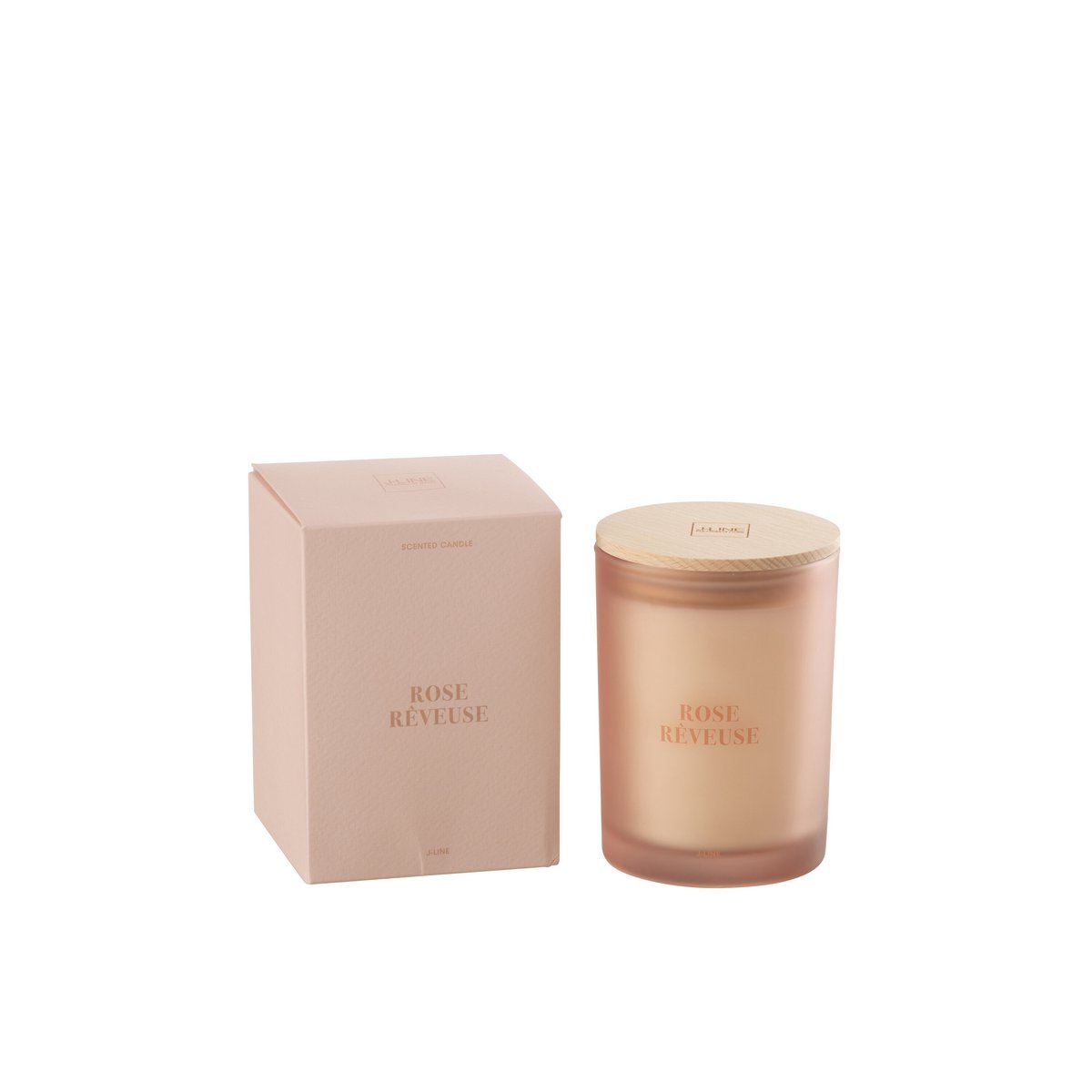 Bougie parfumée Rose Rêveuse J-Line, vue de face