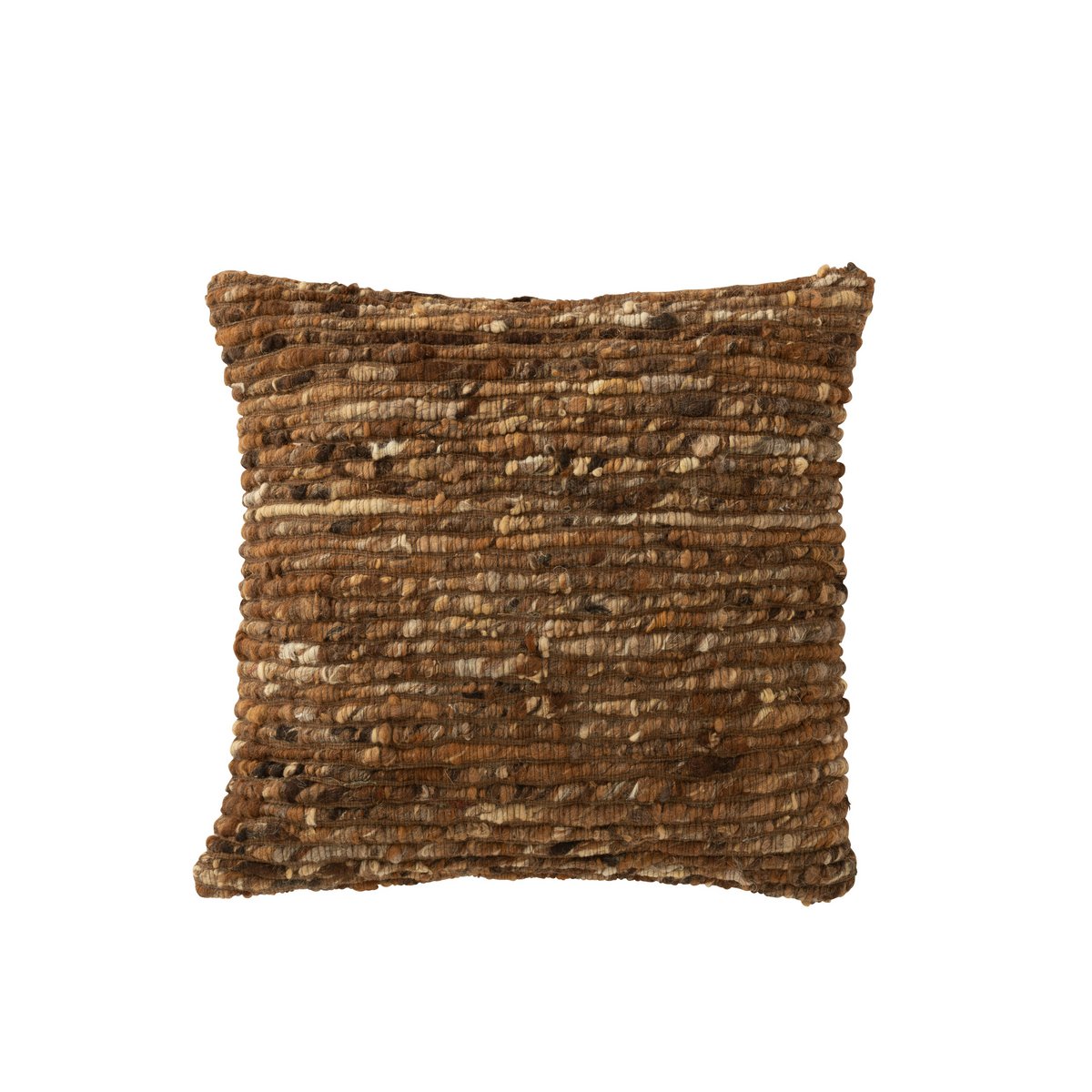 Coussin J-Line Tissé - laine - marron