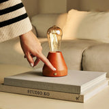 Lampe de table rechargeable marron châtaignier Zavi