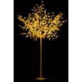 Détail des feuilles en métal argenté avec LED allumées