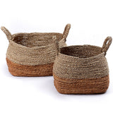 Panier de rangement | Panier à linge | Panier à plantes MAJALENGKA (naturel) en fibre de bananier et jonc de mer (3 tailles)