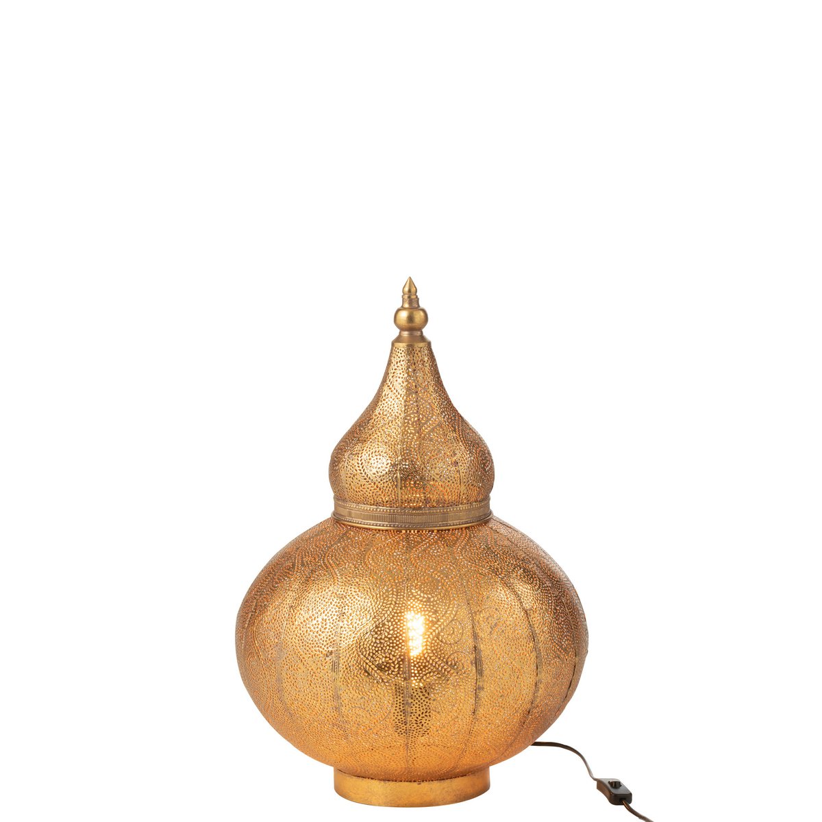Lampe J-Line Aladin en métal doré vue avant, design élégant