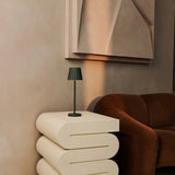 Lampe de table nervurée vert olive Maya