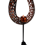 LED Solar Earth Spit "Flame" -out et crache en métal et plastique en brun, avec LED intégrée