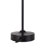 Batterie à LED / lampe de table "Pina" de 30 cm de haut, en métal (noir) et en verre (blanc), LED intégrés, blanc chaud