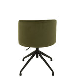 Détail du velours vert foncé de la chaise J-Line