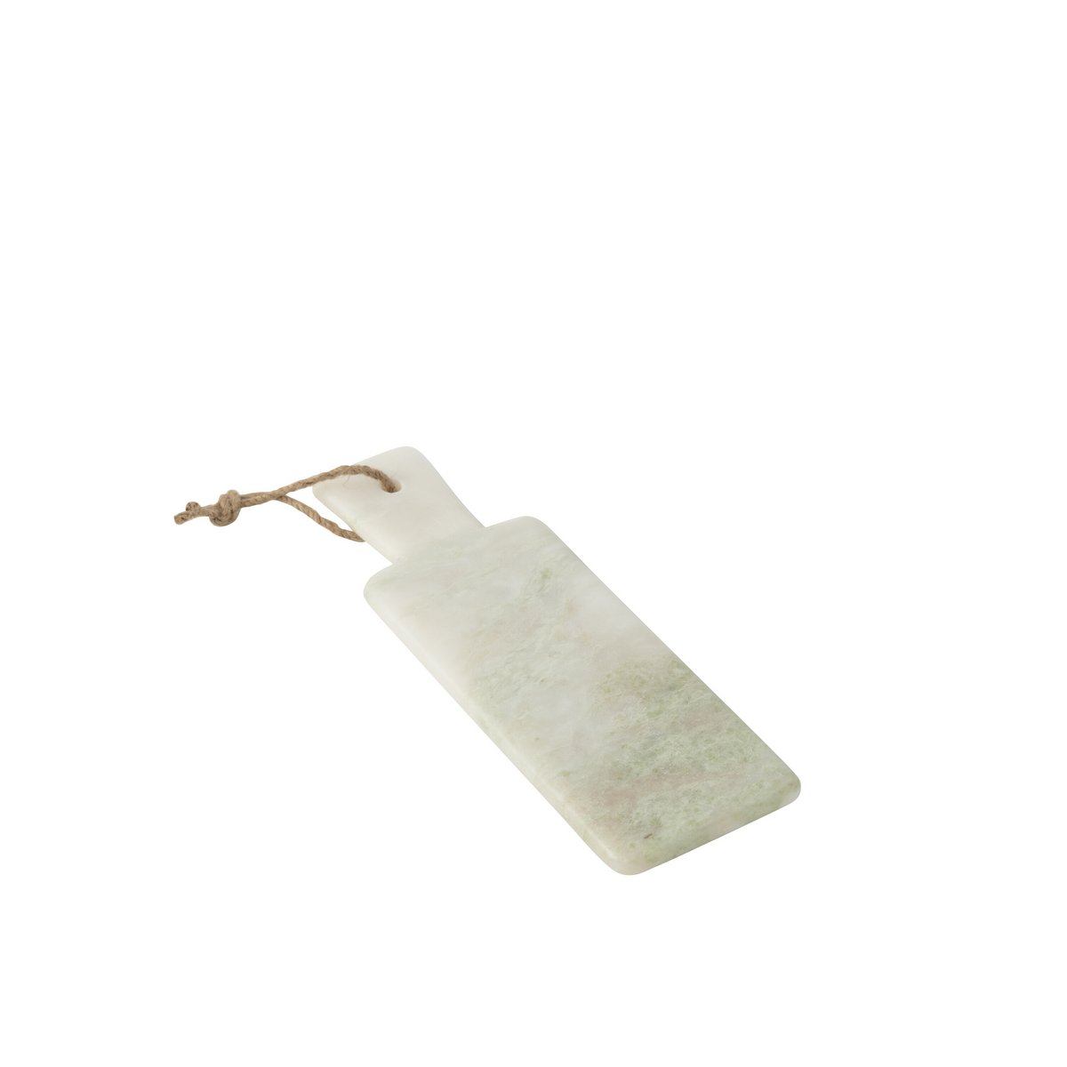 Kaasplank J-Line en marbre rectangulaire vert et blanc, vue de face.