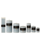 Coffret de bougies J-Line en bleu clair, vue de face