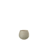 Bougeoir J-Line Crackle Ball en verre gris, avec bougie allumée