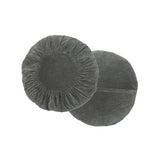 Coussin rond en velours volants gris foncé 60cm