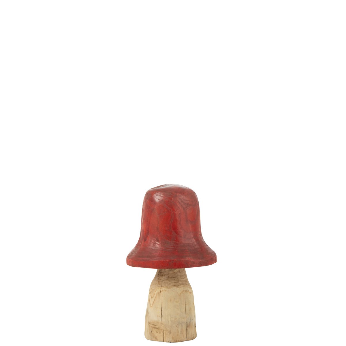 Cloche Champignon J-Line en bois rouge et naturel, décoration élégante