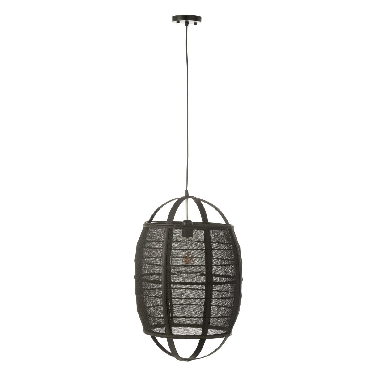 Détail de la lampe Ion Lin - finition en bambou noir