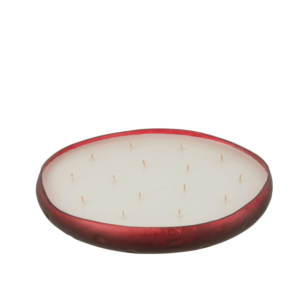 Bougie parfumée J-Line M-Chic en verre rouge avec parfum Oud & Amber