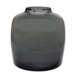 Vase Bartica en verre soufflé gris mat